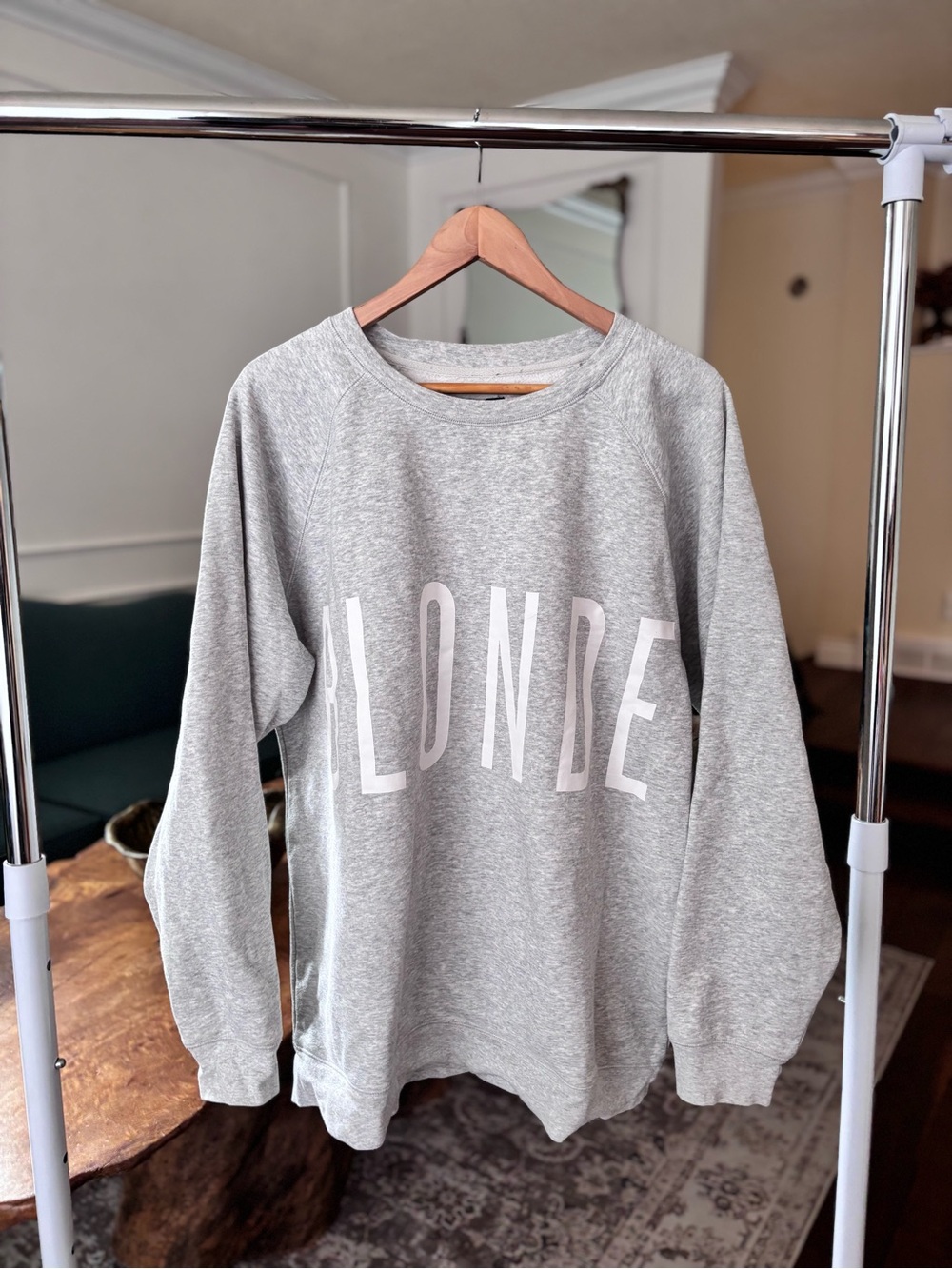 Brunette the Label Boyfriend Sweater - Blonde Crewneck Sweatshirt - Gray